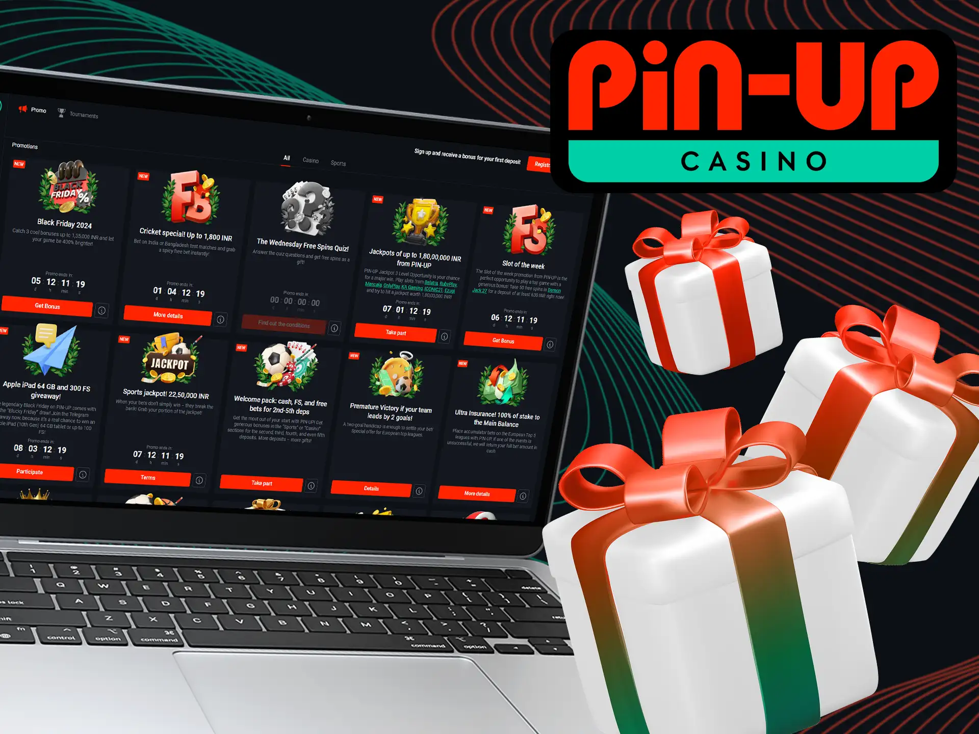 Pin-Up offers generous bonuses to new users from India.