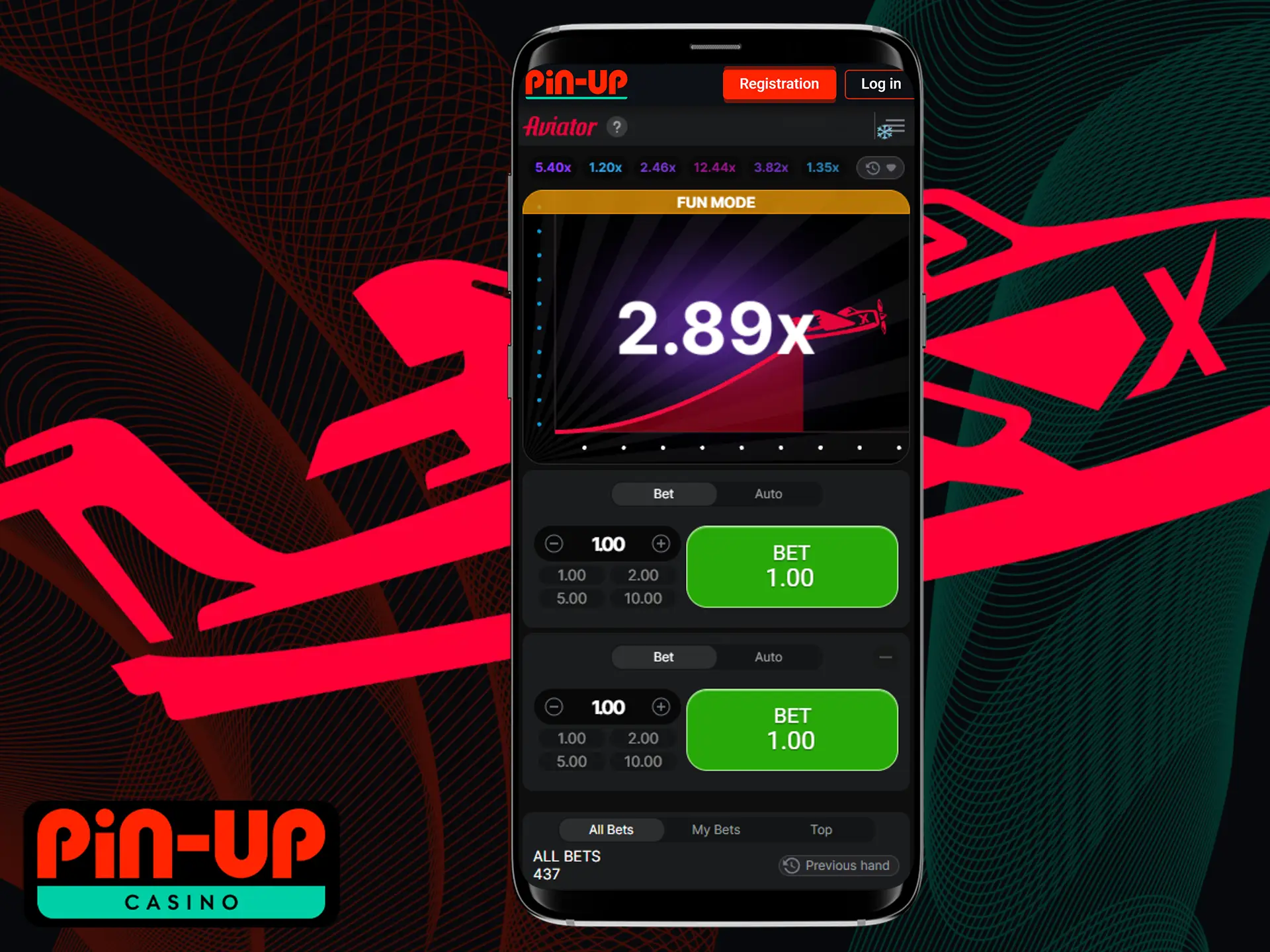 Install the Pin-Up app for Andorid and play Aviator directly from your phone.