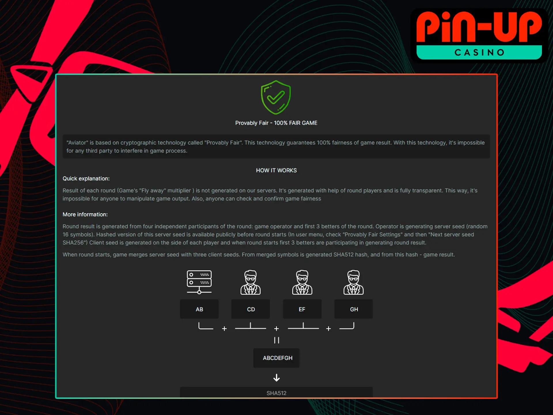 Aviator on Pin-Up ensures fair play using Random Number Generator.